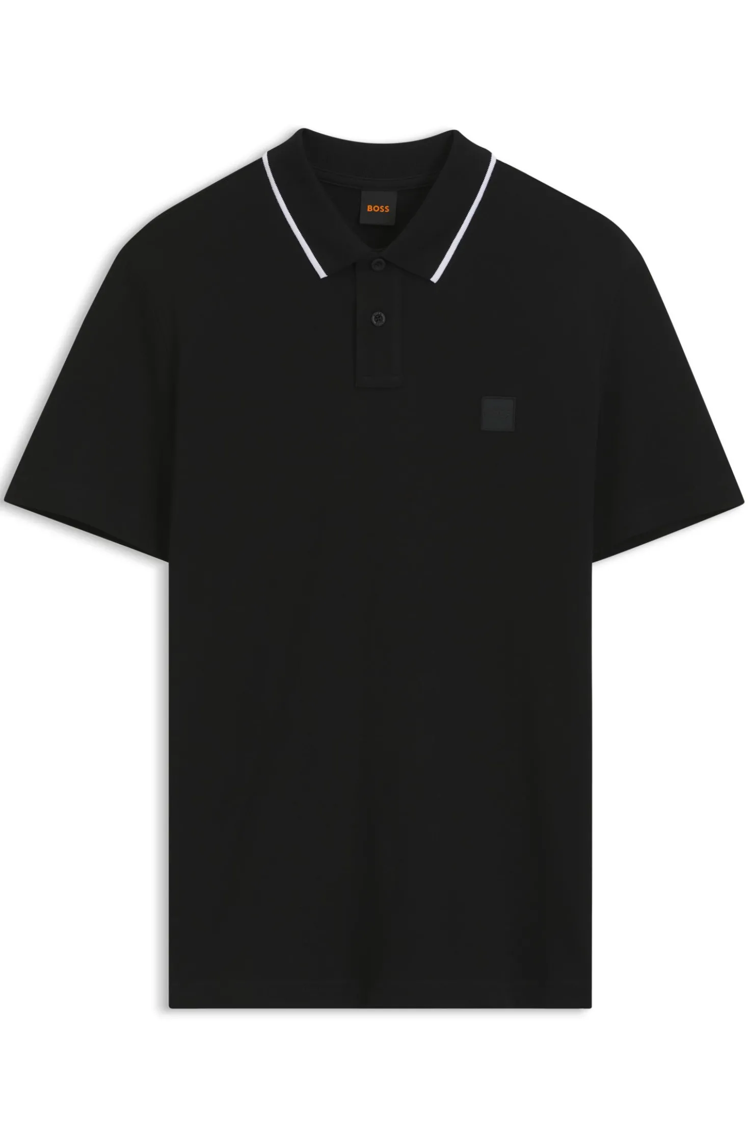 Cotton-piqué polo shirt with contrast collar stripe