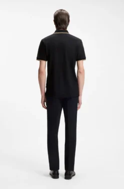 Cotton-piqué polo shirt with contrast tipping