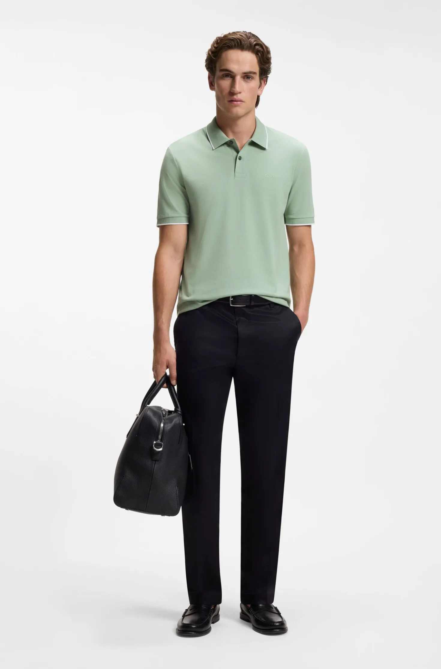 Cotton-piqué polo shirt with embroidered logo