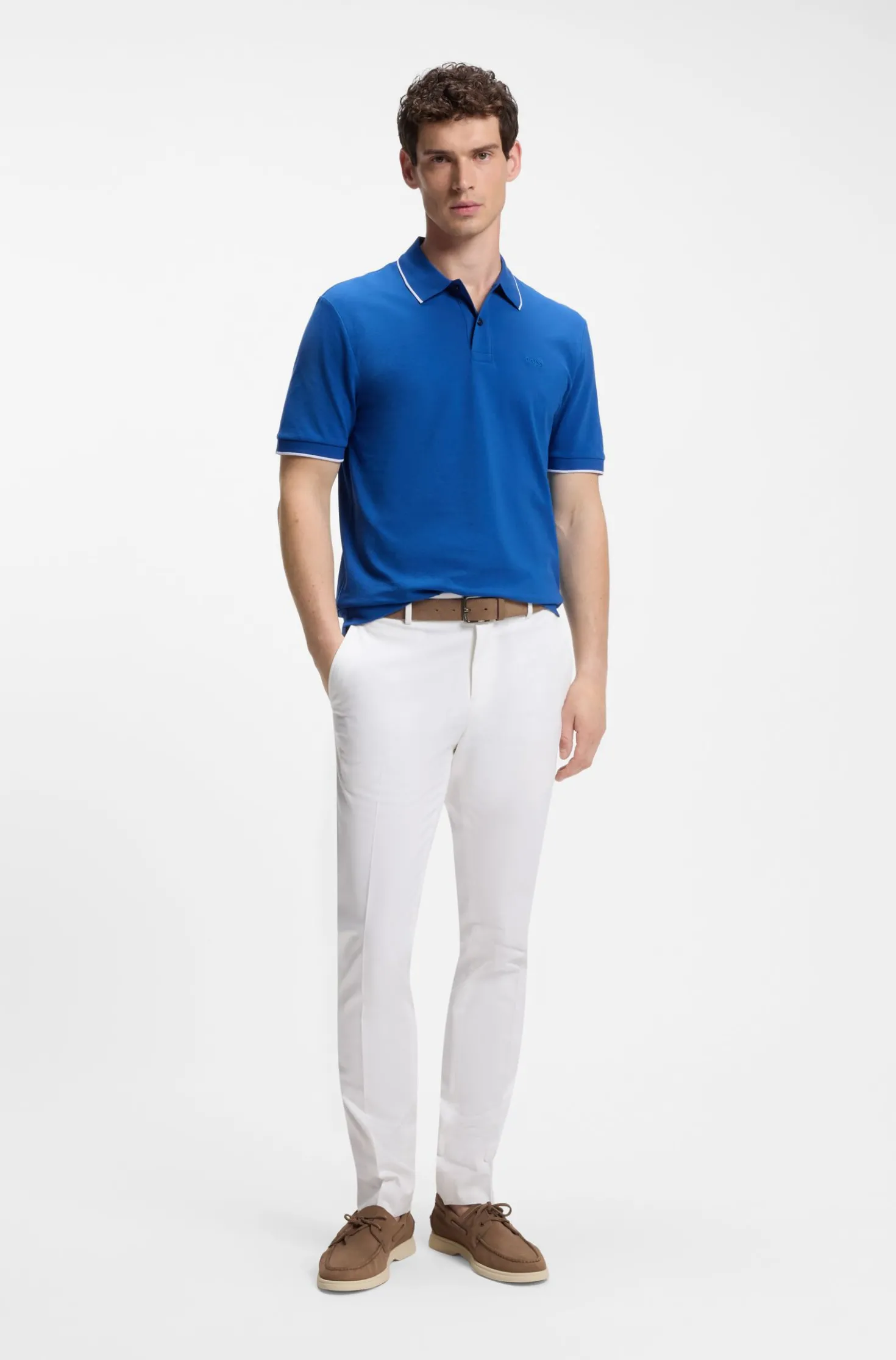 Cotton-piqué polo shirt with embroidered logo