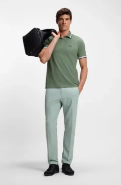 Cotton piqué polo shirt with logo details