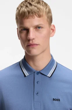 Cotton piqué polo shirt with logo details