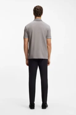 Cotton piqué polo shirt with logo details