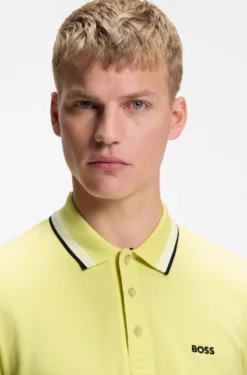 Cotton piqué polo shirt with logo details