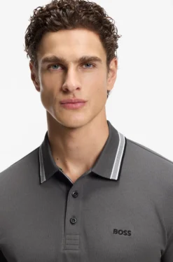 Cotton piqué polo shirt with logo details