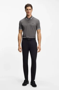 Cotton piqué polo shirt with logo details