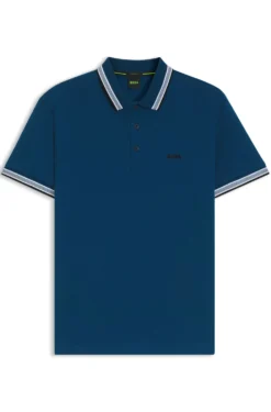 Cotton piqué polo shirt with logo details