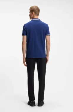 Cotton piqué polo shirt with logo details