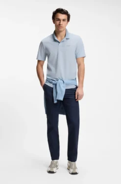 Cotton-piqué polo shirt with logo print
