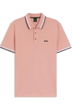 Cotton piqué polo shirt with logo details