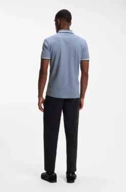 Cotton piqué polo shirt with logo details