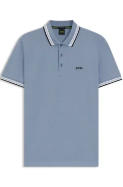 Cotton piqué polo shirt with logo details