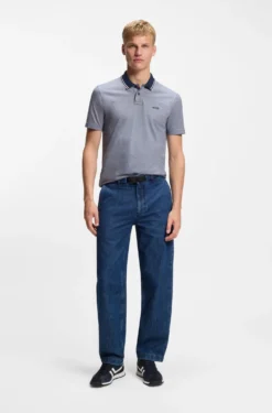 Cotton-piqué polo shirt with logo print