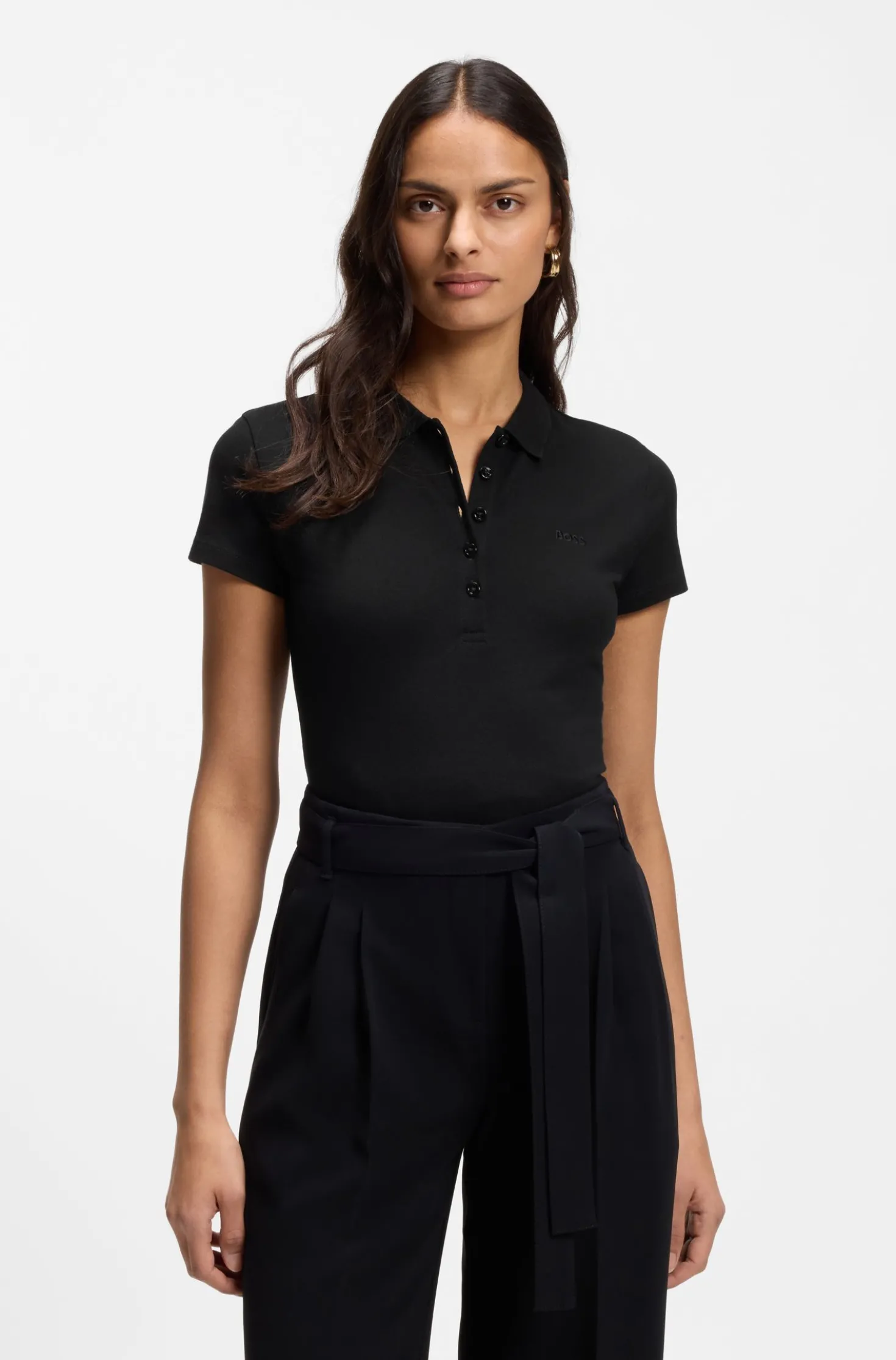 Cotton-piqué polo shirt with logo detail