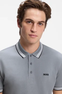 Cotton piqué polo shirt with logo details