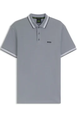 Cotton piqué polo shirt with logo details