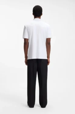 Cotton piqué polo shirt with zip neckline