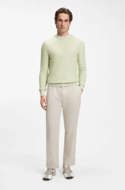 Cotton-piqué sweater with logo patch