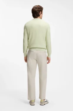 Cotton-piqué sweater with logo patch