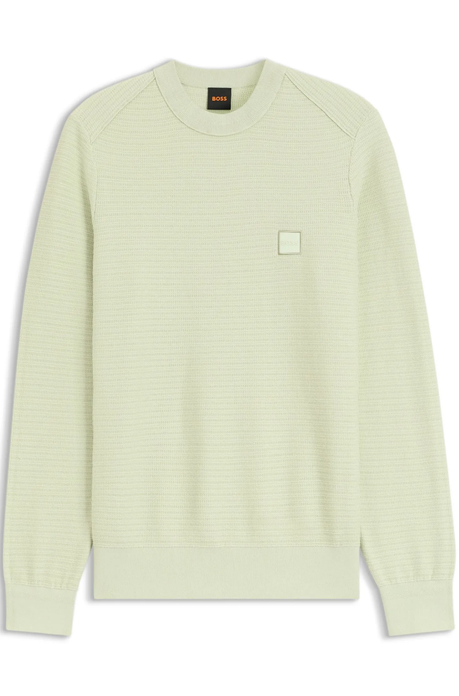 Cotton-piqué sweater with logo patch