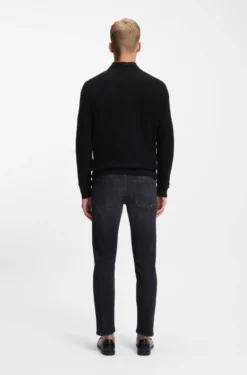 Cotton-piqué sweater with logo patch