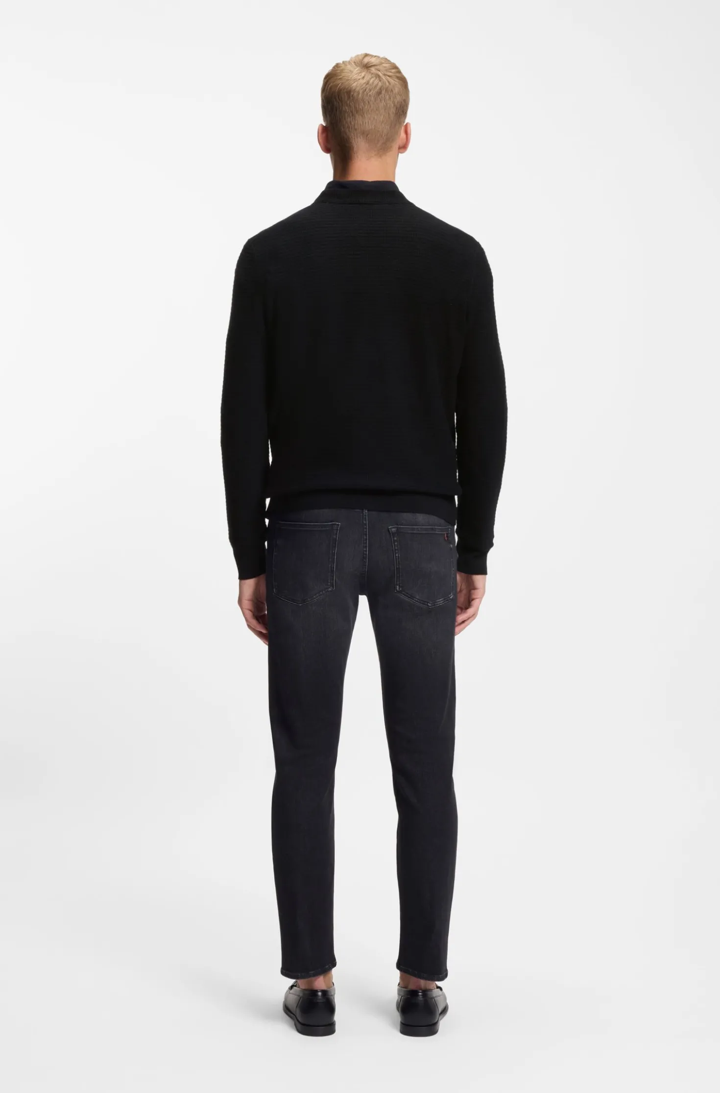 Cotton-piqué sweater with logo patch