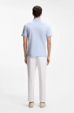 Cotton polo shirt with bubble structure