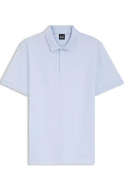 Cotton polo shirt with bubble structure