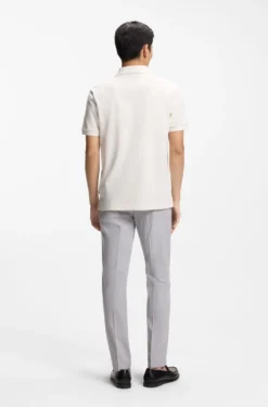 Cotton polo shirt with bubble structure