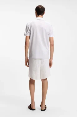 Cotton polo shirt with jacquard pattern
