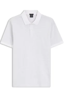 Cotton polo shirt with jacquard pattern