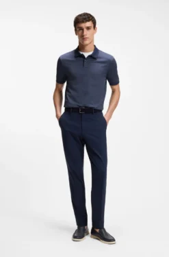 Cotton polo shirt with jacquard pattern