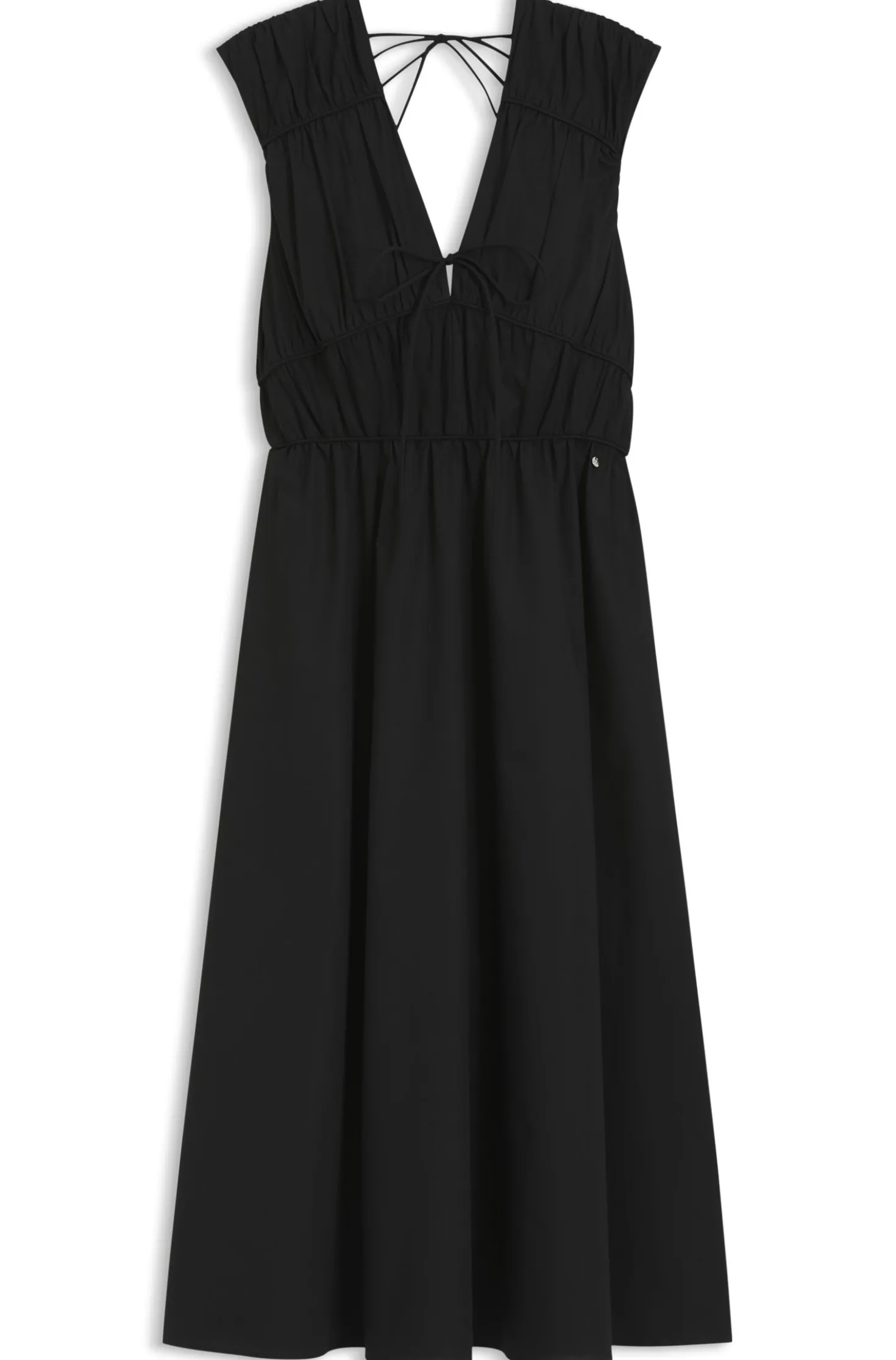 Cotton-poplin dress with gathered details