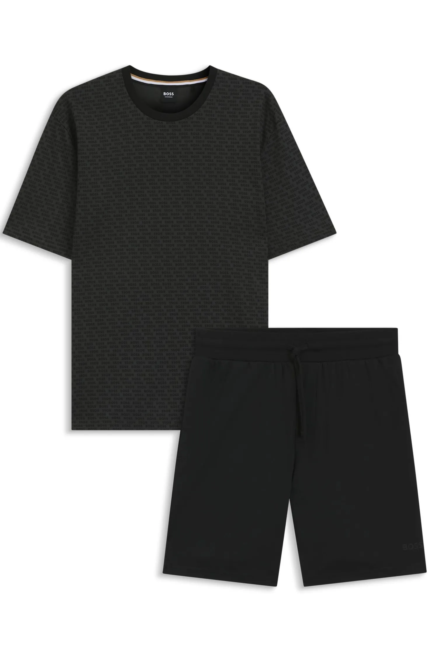 Cotton pyjama set with all-over print T-shirt