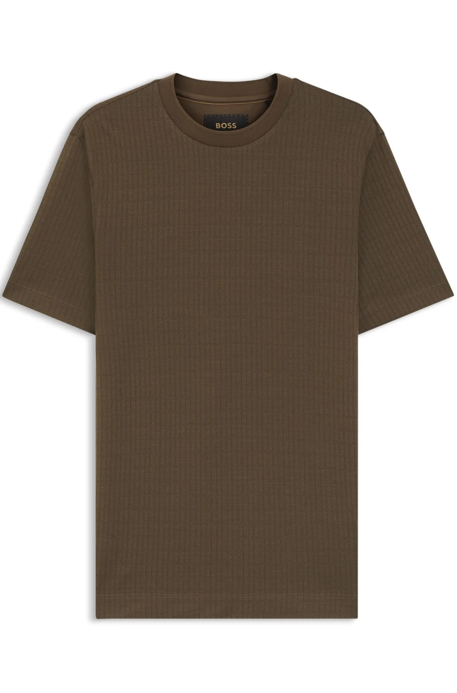 Cotton-silk T-shirt with geometric jacquard