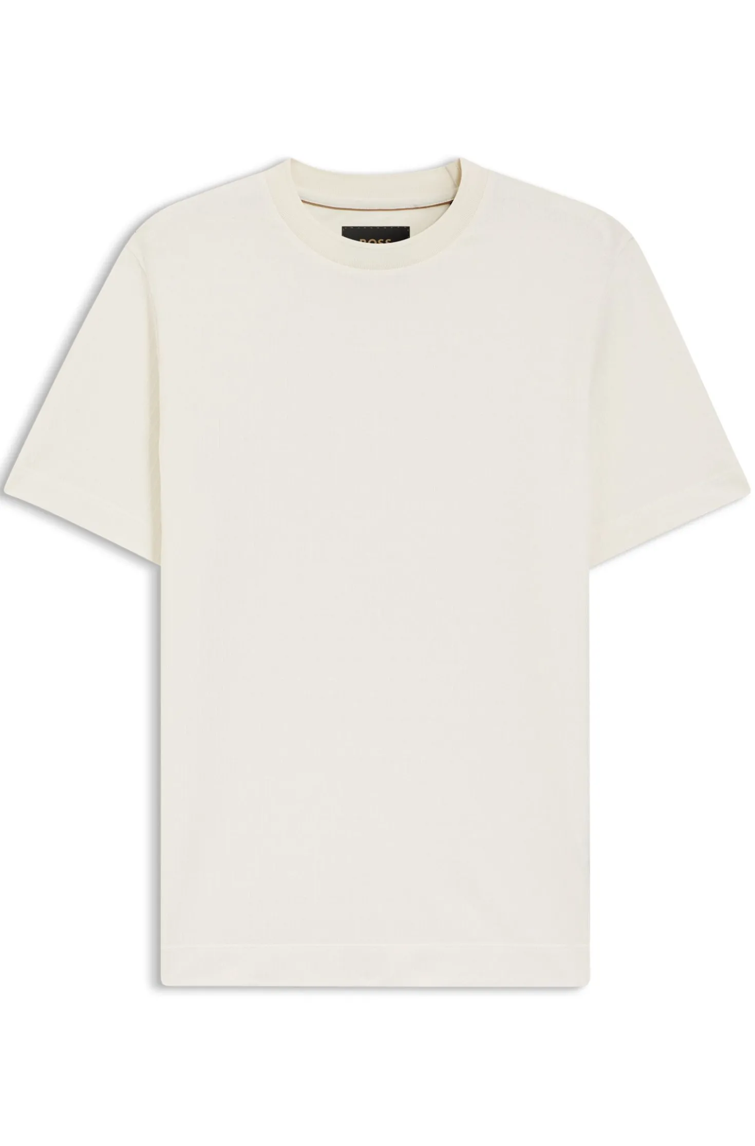 Cotton-silk T-shirt with geometric jacquard