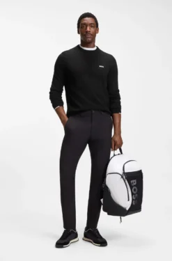 Cotton sweater with contrast logo