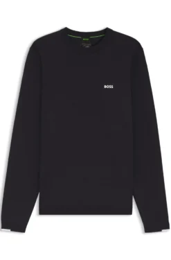 Cotton sweater with contrast logo