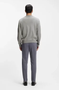 Cotton sweater with tonal logo embroidery