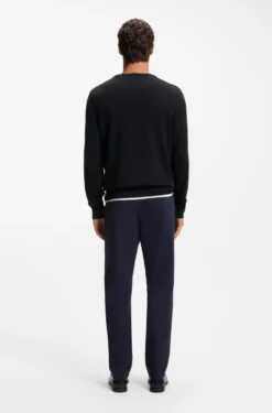 Cotton sweater with tonal logo embroidery