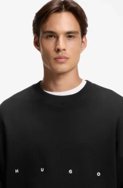 Cotton sweatshirt with logo embroidery and graphic print