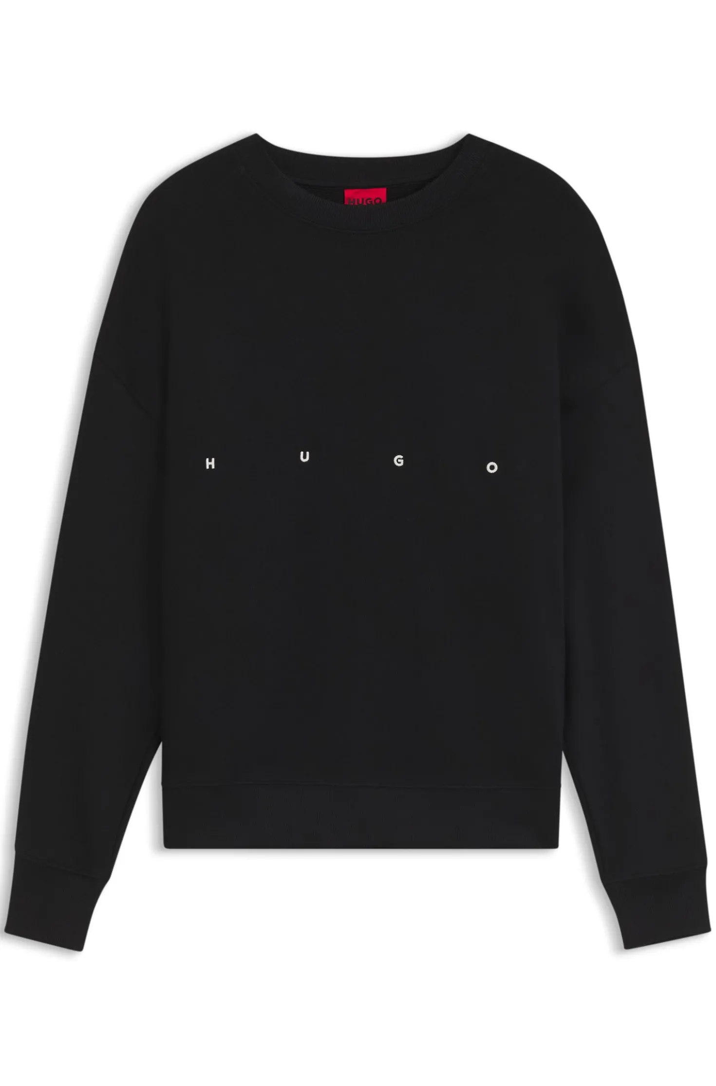 Cotton sweatshirt with logo embroidery and graphic print