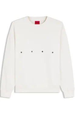 Cotton sweatshirt with logo embroidery and graphic print