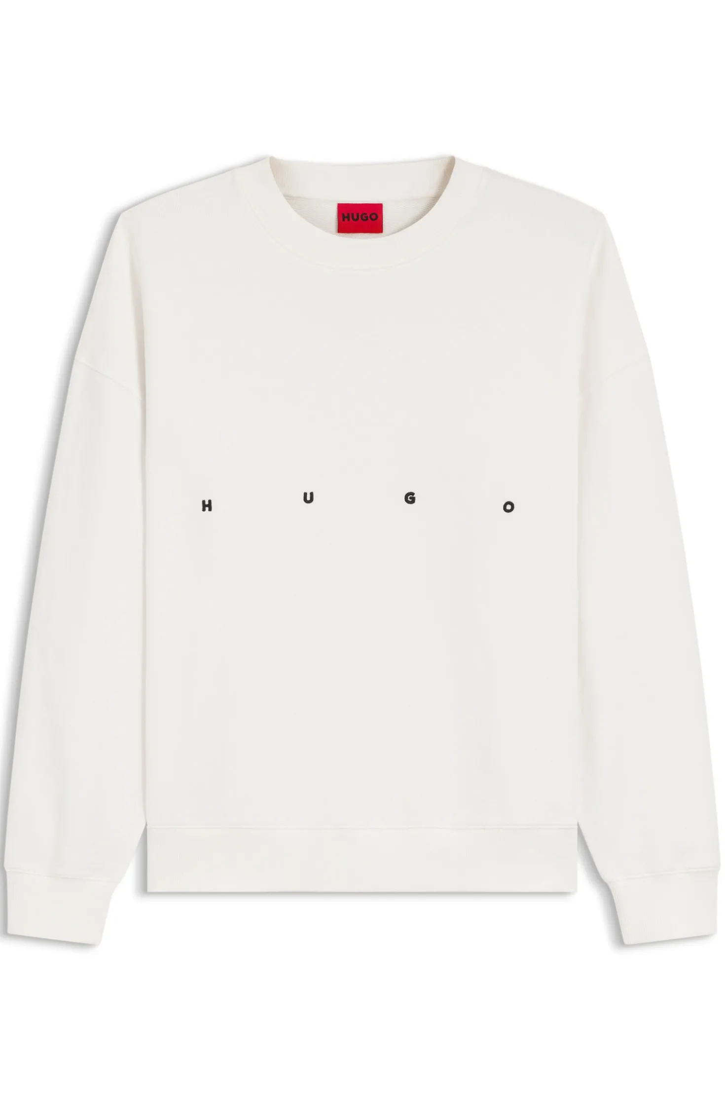Cotton sweatshirt with logo embroidery and graphic print