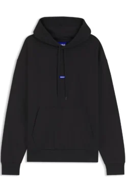Cotton-terry hoodie with logo badge