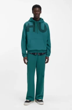 Cotton-terry hoodie with logo print