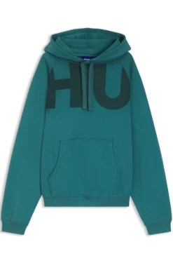 Cotton-terry hoodie with logo print