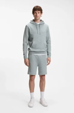 Cotton-terry hoodie with logo patch