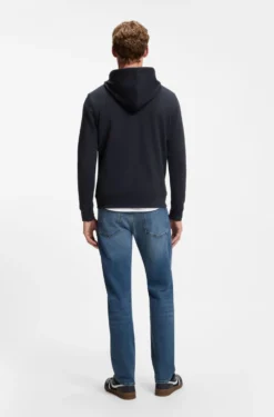 Cotton-terry hoodie with logo patch