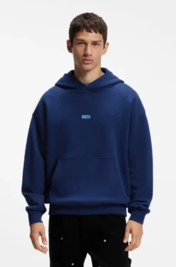 Cotton-terry loose-fit hoodie with logo details